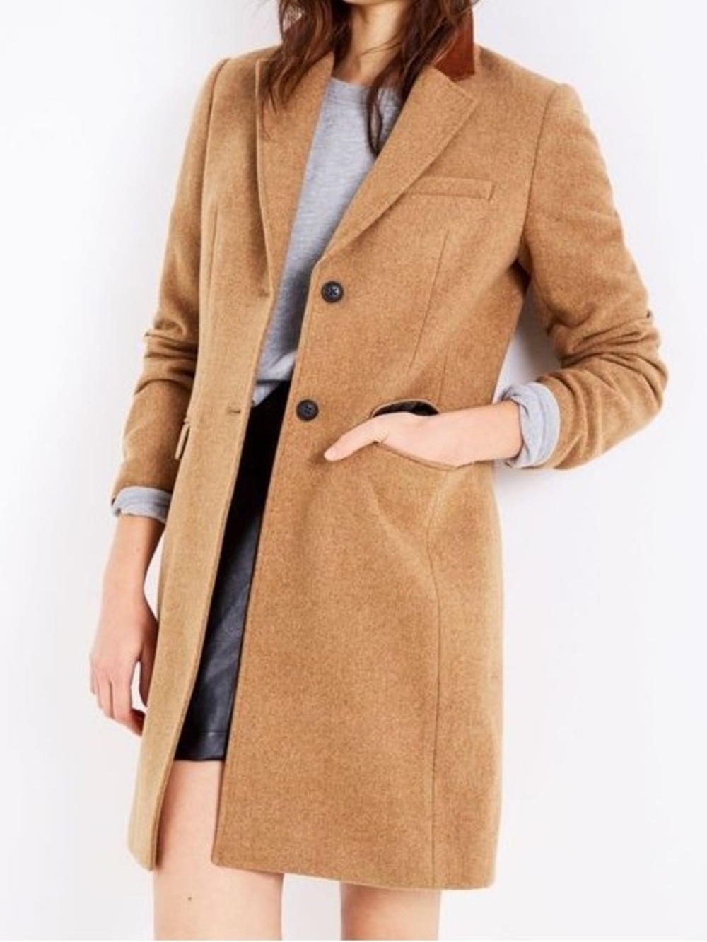 Jack Wills Classic Camel Single-Breasted Wool Coat